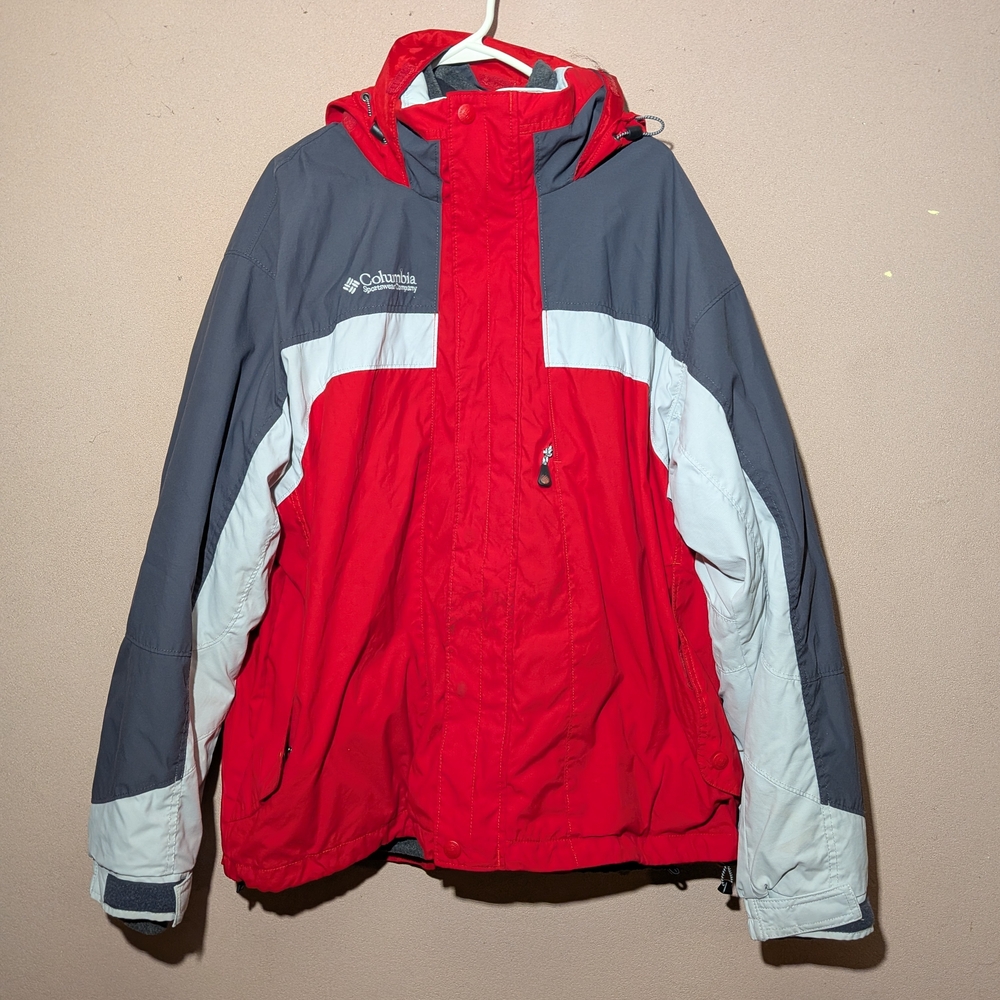Columbia Men's Red and Gray Interchange Jacket